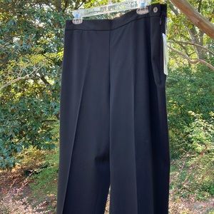 Rena Rowan Black Mirage Pants Side Zip Cuffed Hem